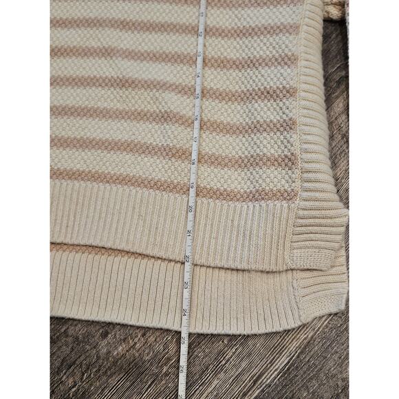 Madewell Striped Pickford Pullover Sweater Pink cream stripes large chunky loose - Picture 5 of 9